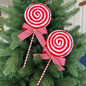 TEMU 2개 크리스마스 장식, 크리스마스 트리 장식용 빨간색과 흰색 줄무늬 크리스마스 롤리팝, 빨간색 캔디 장식, 휴일 파티, 홈 장식, 휴일 선물