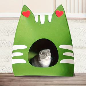 TEMU 펠트 반려동물 하우스, 심플 스타일, 오렌지, 무동력, 무인쇄, 오일 테두리 없음, 다중 반려동물 호환, 여행 액세서리, 7KG 용량