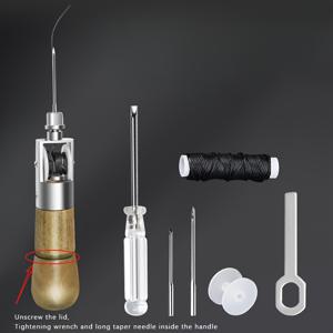 TEMU 1세트 가죽 재봉용 송곳 키트, 휴대용 핸드 재봉틀, 가죽 핸드 스티처, 빠른 재봉틀 재봉 도구, 의류용 핸드 재봉틀, DIY 공예 수리용, 바늘 1세트 포함