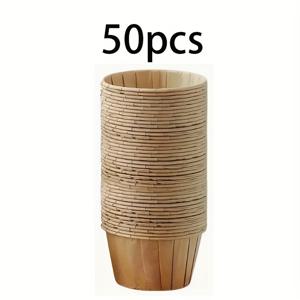 TEMU 50장 팩 종이 컵케이크 라이너, 내열성, 내유성, 코팅 처리된 가장자리, 머핀 및 컵케이크용, 주방 및 제빵 용품, 종이 재질