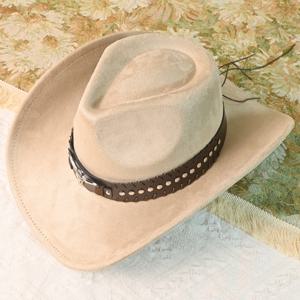TEMU 빈티지 미국 은도금된 황소 버클 브레이드 로프 짠 중세 클래식 스웨이드 웨스턴 펠트 모자 - 폴리에스테르, 세척 금지, 비탄성, 경량, 짠 공예, 깃털 없음