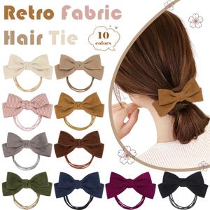 TEMU 10개입 포니테일 리본 머리끈 헤어밴드 세트 - 멀티 루프 탄성 헤어 밴드, 부드러운 파스텔 & 생생한 색상 (핑크, 그린, 브라운)