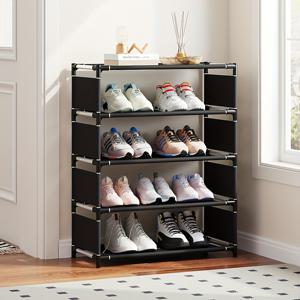 TEMU 1개 공간 절약형 7단 신발장 - 쉬운 조립, 쌓을 수 있고 확장 가능한 디자인, 튼튼한 금속 프레임, 현관, 기숙사 및 임대 주택에 적합한 신발 보관 정리함