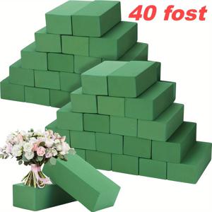 TEMU 플로랄 어레인지먼트용 드라이 플라워 폼 블록, 40개입 - 인공 꽃 및 식물 장식용 플라워 폼, 그린 폼 브릭, 플로리스트 폼 브릭, 대량 플라워 폼 블록