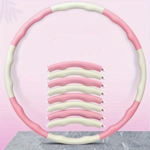 TEMU 성인용 피트니스 원 - 1개, 분리 가능하고 휴대 가능한 운동 링, 혼합 색상 PP 재질, 배터리 없이 사용할 수 있는 폼 패딩 체육관 기어, 실내 운동용