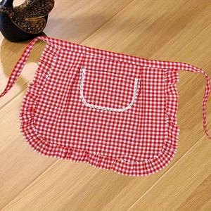 TEMU 1개 귀여운 미니 아프론 - 빨강과 흰색 지니엄, 조절 가능한 스트랩, 요리, 그림 그리기, 정원 관리, 사무실 업무에 적합 - 이상적인 선물, 사무실 아프론 | 재미있는 액세서리 | 폴리에스테르 아프론