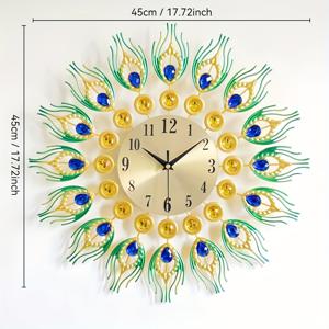 TEMU 1pc 컬러풀한 백조 깃털 디자인 벽시계 (18