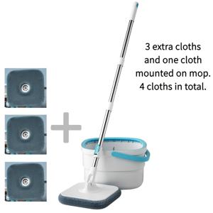 TEMU 파리다비오 360도 회전 디자인 쉬운 세척 물걸레 세트, 전기 필요 없음, 침실, 욕실, 거실 청소에 이상적, 크리스마스 및 새해 파티 청소용품