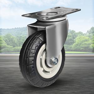 TEMU 4개 4인치 산업용 무음 고무 캐스터 휠, 브러시 메탈 마감, 트레일러, 핸드 트럭 및 플랫베드용 중량 스윌 캐스터, 트레일러 액세서리 | 강력한 캐스터 | 합성 고무 휠, XIARI 브랜드