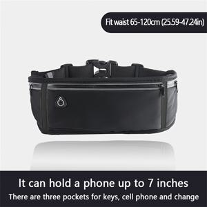 TEMU 1개 러닝 폰 - 가벼운 탄성 허리 팩, 조절 가능한 스트랩, 65-120cm 허리 사이즈, 내구성 좋은 폴리에스터, 단색, 야외 아침 조깅 및 피트니스 트레이닝에 적합, 세련된 디자인, 허리파우치, 런닝가방, 허리가방벨트, 허리가방 여성, 미니백, 가방 여성