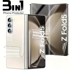 TEMU 삼성 Z Fold 7/6/5/4/3/2용 3-in-1 TPU 스크린 보호 필름 키트 - 매트 열가소성 엘라스토머 전면, 후면 및 내부 필름 세트