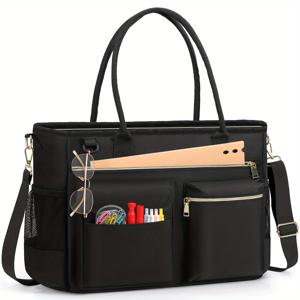 TEMU NUBILY 여성용 토트백 노트북 가방 15.6인치 노트북 교사 토트백 대용량 워크토트 간호사 가방 남녀 컴퓨터 가방 비즈니스 사무실 여행 메신저 숄더 가방 노트북 브리프케이스, 블랙, 여성용 크리스마스 선물
