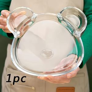 TEMU 1개 유리 분할 접시, 가정용 디저트 및 식사 공유 접시, 만두 접시와 식초 접시, 다기능 접시, 새우 접시