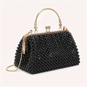 TEMU 지갑 및 핸드백 고급 클러치 지갑 수제 진주 장식 파티 웨딩 이브닝 백 연회 백