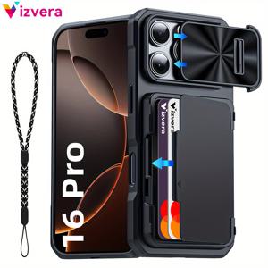 TEMU 아이폰 16 프로/16 프로 맥스용 케이스 지갑, 카드 거치대 (4장) & 카메라 커버 & 킥스탠드, [RFID 차단] 여성 남성용, 전체 보호 PC 케이스 (모바일 폰 끈 포함) 가족을 위한 휴일 선물, 크리스마스 선물