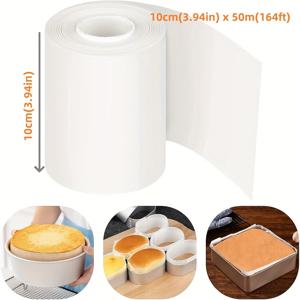 TEMU 베이킹 파스텔지 사이드 라이너 - 논스틱 내열 주방용지 롤 (원형 케이크 팬, 치즈케이크 스프링폼 팬용), 미리 재단된 내열 파스텔지, 베이킹 용품, 치즈케이크 베이킹, 간편한 청소, 내구성 좋은 파스텔지