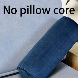 TEMU 1개 빈티지 벨벳 베개 커버 - 목, 등 및 허리 지지용 롱 라운드 볼스터 쿠션 케이스, 지퍼 클로저, 손세탁 전용, 폴리에스터, 침대, 소파, 사무실 등받이용 이상적(삽입물 없음), 장식용 베개 커버, 소파 쿠션 충전재 포함, 소파 쿠션 커버, 소파 커버, 거실용 쿠션 커버, 장식용 소파 쿠션