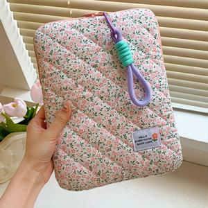 TEMU 1개 귀여운 플로럴 노트북 슬리브 케이스 (지퍼 잠금) - 가벼운 퇴색 방지 폴리에스터, 11/13/15인치 노트북 & for iPad 호환, 파스텔 플로럴 패턴 (핑크/블루/그린/티얼/퍼플/화이트/블랙/베이지/회색/오렌지/레드/브라운 - 학교용)