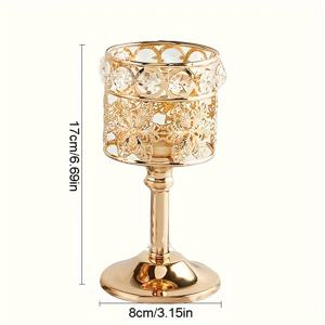 TEMU 1개 우아한 골든 티 라이트 캔들 거치대 - 웨딩 테이블 센터피스, 로맨틱한 저녁 식사 및 홈 데코를 위한 정교한 메탈 디자인 | 거실, 벽난로 분위기에도 이상적 | 할로윈, 크리스마스, 이스터, 추수감사절, 홈 데코 및 액세서리에 완벽함