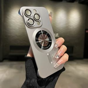 TEMU 아이폰16/16pro/16/15/15pro/15/14/14pro/14/13/13pro/13/12/12pro/12에 적합한 내장 렌즈 필름이 있는 새로운 무테 초박형 무광 터치 모바일 폰 케이스