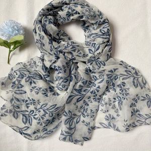 TEMU 여성용 빈티지 플로랄 프린트 스카프, 부드러운 폴리에스테르 섬유, 캐주얼 아웃도어웨어