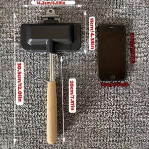 TEMU 1개 고급 논스틱 양면 샌드위치 그릴 팬 | 간편한 음식 분리, 와플 및 버거를 위한 공간 절약형 주방 도구, 알루미늄 합금, 사각형 모양, 분리형 트레이, 양면 가열 - FSCH