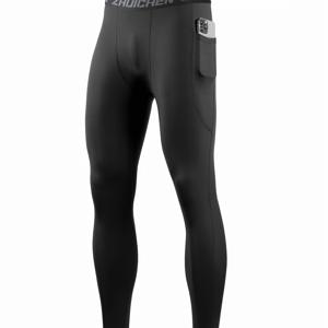 TEMU 남성용 고탄력 압축 레깅스 포켓 포함 - 빠른 건조 보습 운동 팬츠 러닝, 농구, 체육관 훈련 및 캐주얼 웨어 - 통기성 스트레치 원단, 블랙, 농구 반바지, 운동 레깅스, 세련된 스포티 디자인, 보습 원단