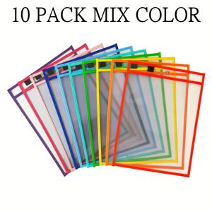 TEMU 6/10개 재사용 가능한 건조 닦기 백, 쓰기 및 닦기 백, 투명 플라스틱 시트 보호대, 교사의 학교 교실 용품, 미술 용품