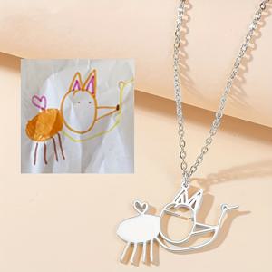 TEMU 맞춤 제작 1개 여성 패션 우아한 핸드페인팅 그림 펜던트 목걸이 - 스테인리스 스틸, 가족 & 친구 이름 핸드페인팅 명찰 기념 선물, 생일 및 축제 파티를 위한 완벽한 선택. 분명한 배경과 방해 없는 색상 필요|목걸이