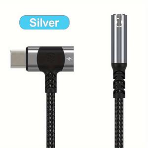 TEMU 1-in-1 USB-C 분배기 PD 고속 충전기 및 3.5mm 오디오 잭 어댑터, Samsung S24, S23, S22, S21 Ultra, A54, A53와 호환 가능 - 남성용 커넥터, 고음질 DAC, 충전 및 듣기