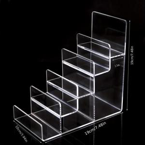 TEMU 1pc 우아한 아크릴 디스플레이 스탠드, 지갑 및 안경, 다단계 투명 정리함, 마스크 및 휴대폰용 그라데이션 선반, 전원 필요 없음.
