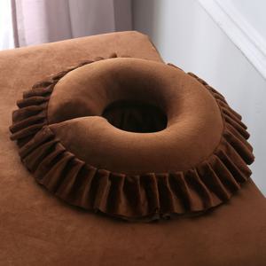 TEMU 1개 전문 폴리에스테르 마사지 얼굴 받침대 - 향이 없는 구멍 베개, 미용실 및 스파용, 집에서 편안하게 사용할 수 있는 얼굴 패드