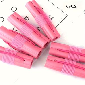 TEMU 6개 일본 스폰지 컬링 로드 - 머리용 손상 없는 폼 롤러, 부드러운 파도와 컬링, 핑크 및 블랙 디자인, 모든 머리 유형에 적합, 컬링 헤어 도구, 헤어 컬링 도구, 일본 헤어 케어, 손상 없는 컬링