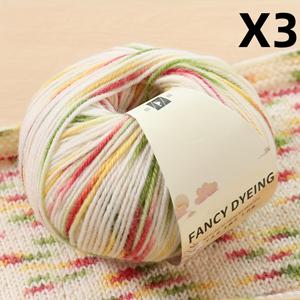 TEMU 3개 세트 부드러운 두꺼운 울 실 - 크로셰, 니팅, 직조용 다색 멀티컬러 실 - 각 50g, 스카프, 모자, 가디건, 양말, 가방에 완벽한 내구성 있는 공예용 실, 고품질 원사, 수제 제작 재료