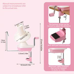 TEMU 다색 실 볼 와인더, 손으로 조작하는 테이블용 클램프가 있는 실 볼 와인더, 크로셰 뜨개질 및 뜨개질용 실 보관을 위한 쉽게 설치 및 사용