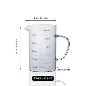 TEMU 마크와 손잡이가 있는 유리 측정 컵, 고온 내성, 대용량, 전자레인지 안전, 베이킹, 밀가루, 계란 whisking, 우유 측정, 주방 액세서리|전자레인지