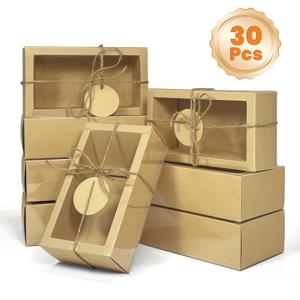 TEMU 30개 크라프트 서랍 선물 상자, 꼬마와 카드 포함 - 다목적 판지 포장, 웨딩 선물, 생일, 기념일, 휴일 - 사탕, 쥬얼리, 비누 선물에 이상적 (6.5x3.5x2