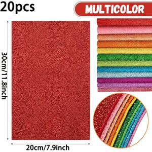 TEMU 20개 글리터 자체 접착 폼 보드, 12x8인치 스파클 스펀지 종이 공예용, DIY 스크랩북, 크리스마스 & 새해 벽 창문 장식, 카드 만들기, 종이 공예