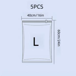 TEMU 자동 밀봉 진공 압축백 5개 세트 (펌프/진공기 필요 없음) - 여행, 캐리어, 우편함/박스 정리용 공간절약 보관 - 옷, 침구, 책용 내구성 플라스틱 지퍼 압축 파우치|파우치