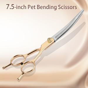 TEMU 프로페셔널 애완동물 미용 가위 세트, 7.5인치, 스테인리스 강철 강아지 & 고양이 트리밍 가위, 고성능, 미끄럼 방지, 날카로운 칼날, 무충전 수동 전원, 강아지 & 고양이 미용을 위한, 필수 애완동물 관리 도구