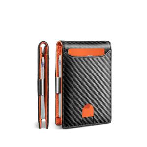 TEMU 남성용 슬림 카본 파이버 지갑 - 마이크로파이버 안감, 캐주얼 스타일, 합성 가죽 신용카드 홀더, 다중 슬롯, 지퍼 현금 포켓, 펜 루프, 드라이클리닝 가능, 여성용 카드 지갑