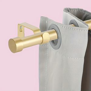 TEMU 1pc 현대 조절 가능한 황금 금속 커튼 로드, 18-120인치 직경, 벽걸이, 강력한 구조, 끝 캡 핀리얼, 거실, 침실, 주방, 욕실용으로 쉽게 설치할 수 있습니다.