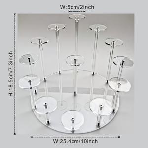 TEMU 1개 아크릴 튜브 원형 디스플레이 랙, 향수, 보석, 옥, 피규어, 수집품 및 기타 미니어처 물체를 보이는 다기능 다층 디스플레이 랙