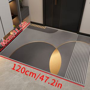 TEMU 동양 현대적인 기하학적 도어매트 - 미끄럼 방지, 흡수성 실내 매트, 금색 액센트, 부드럽고 편안한 폴리에스터 러그, 입구, 복도, 침실, 주방, 세탁실 장식용, 세탁 가능 및 내구성 있는 가정용 매트 | 디자인 | PVC 뒷면, 세탁 가능한 지역 매트