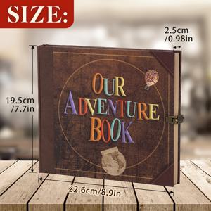 TEMU 우리의 모험 책 빈티지 엠보싱 스크랩북 앨범 - 크래프트 종이 여행 일기, 크리스마스, 기념일 & 결혼기념일 사진 저널 - 22x19.5cm, 146페이지