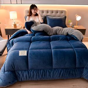 TEMU 3개 세트의 따뜻하고 두꺼운 이불 세트, 밀크 벨벳 및 양털로 제작되어 가을과 겨울에 사용하기에 적합합니다. (1개 이불 인서트 + 2개 베개커버, 베개 인서트 제외).