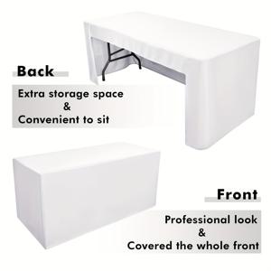 TEMU 1개 4ft/6ft/8ft 호텔 회의, 비즈니스 오피스용 직사각형 테이블보, 연회, 행사, 생일, 축제 등에 적합한 롱 테이블 커버