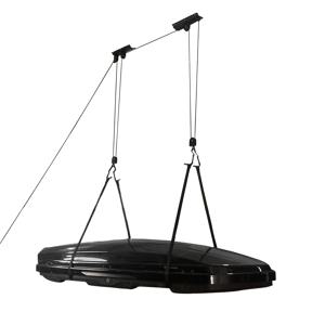 TEMU 2팩 헤비 듀티 메탈 자전거 행거 세트, 천장 마운트 풀리 시스템, 쉬운 설치, 페인트 핏, 자전거, 랜드, 지붕 수하물 상자 또는 프레임용 100lb 무게 용량