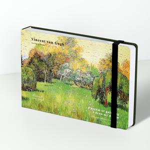 TEMU 1pc Van Gogh Starry Night 커버드 스케치북 - 100페이지, 50장, 160gsm 두꺼운 수채화 종이, 영감을 주는 인용문이 있는 손그림 노트북, 여행 노트북, 예술과 글쓰기에 적합한 예술 용품 | 영감을 주는 노트 | 내구성 있는 커버, Van Gogh 노트북