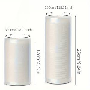 TEMU 2팩 118인치 내구성 있는 진공 포장 가방 - 찢어지지 않는, 저온 요리 및 냉장고 정리용 신선도 보존, 지퍼 클로저가 있는 투명 디자인, 냉장고 정리 및 보관, 간단한 포장, 찢어지지 않는 재질|냉장고